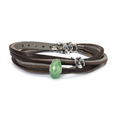 Double Leather Bracelet Brown/Silver