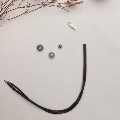 Double Leather Bracelet Black/Silver