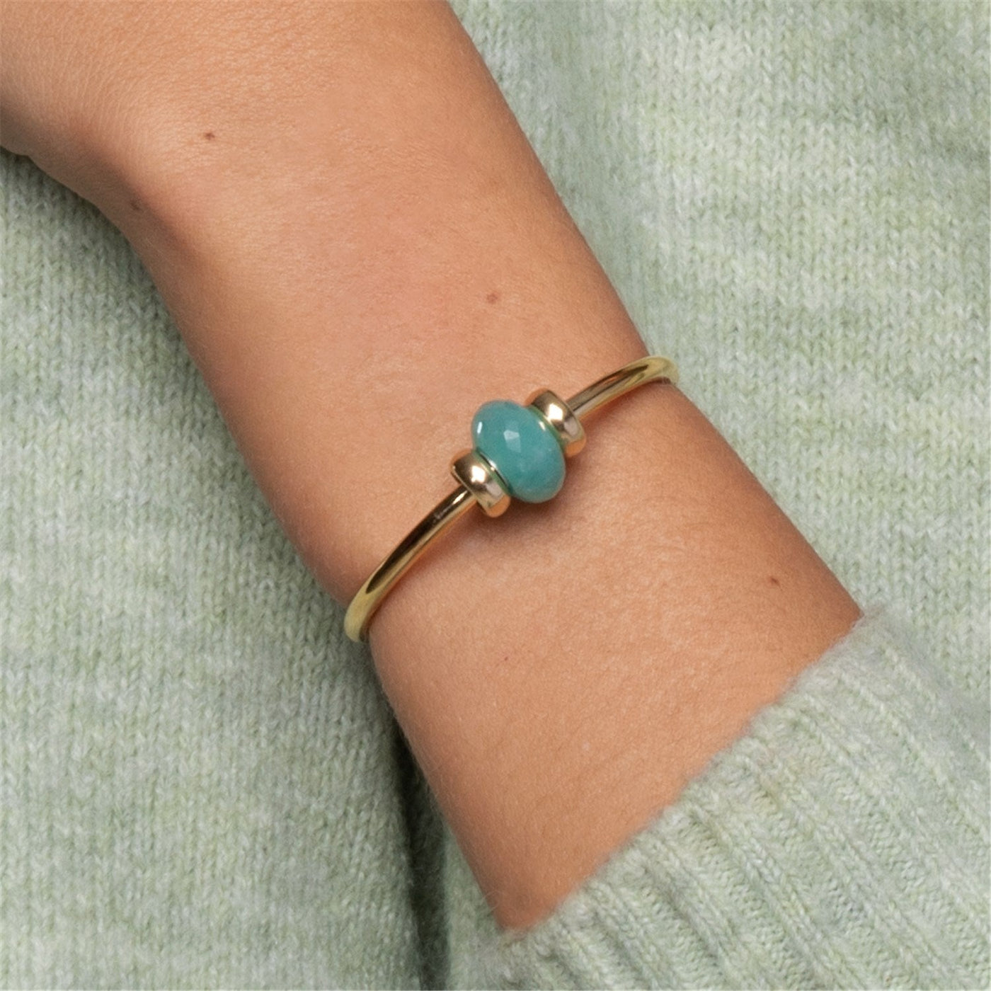 Gold Plated Bangle With 2 X Gold Plated Spacer