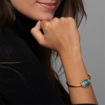 Gold Plated Bangle With 2 X Gold Plated Spacer