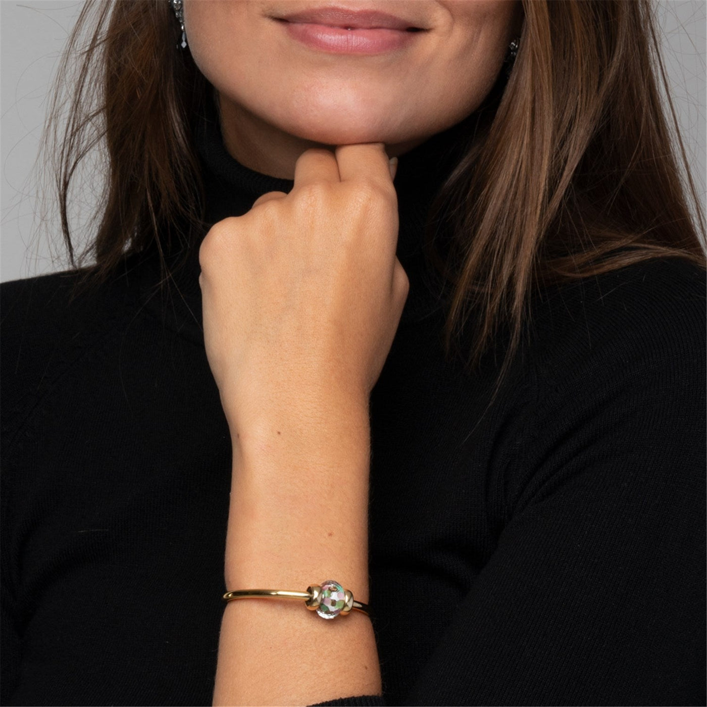 Gold Plated Bangle With 2 X Gold Plated Spacer