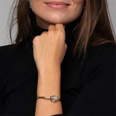 Gold Plated Bangle With 2 X Gold Plated Spacer